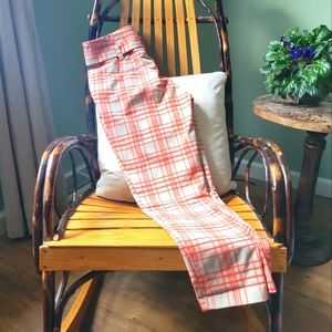 Orange/Tan Stripe New York & Company Pants Size 4